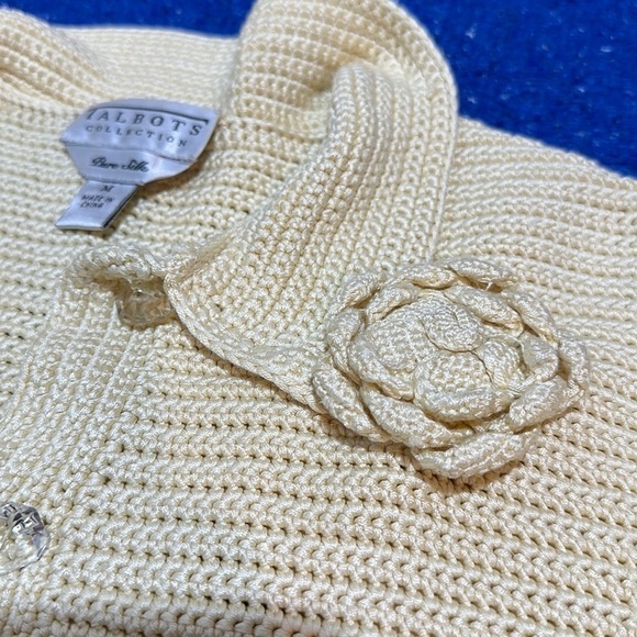 Vintage Talbots collection pure silk  with flower size M - Picture 12 of 16